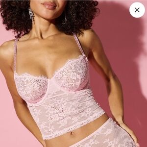 Victoria's Secret Pink Lace Bustier Tank